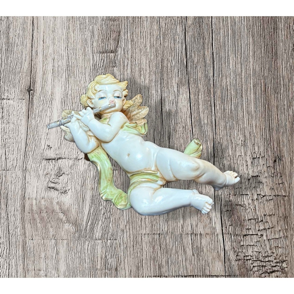 VINTAGE FONTANINI CHERUB FIGURINE WITH FLUTE, 1960'S